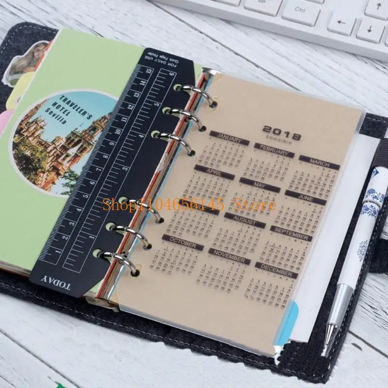 5ASD PVC Separator Regla 6 agujeros papelería funcional papelería