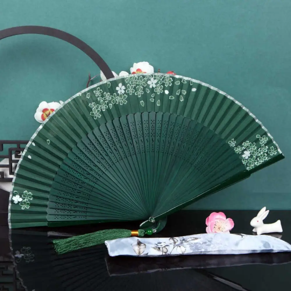 Raumdekoration, alte Kirschblüten, Faltfächer, Bambusrippe, japanischer Stil, Cheongsam-Fächer, Retro-Handfächer, Geschenk für Tanz