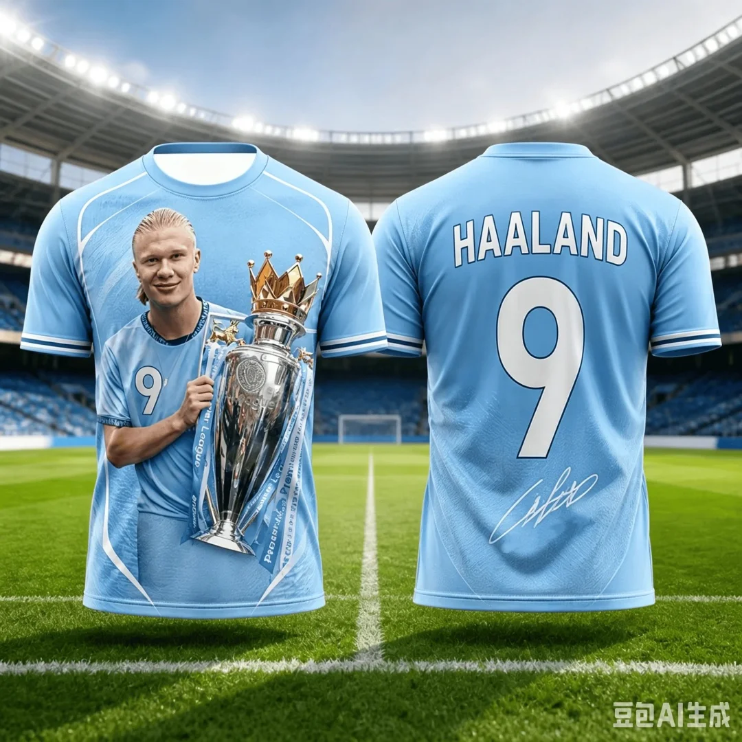 Erling Haaland 9 Manchester City Fan TShirt, 3D Print Quick Dry Football Jersey For Adults & Kids Sports Casual Short Sleeve Top