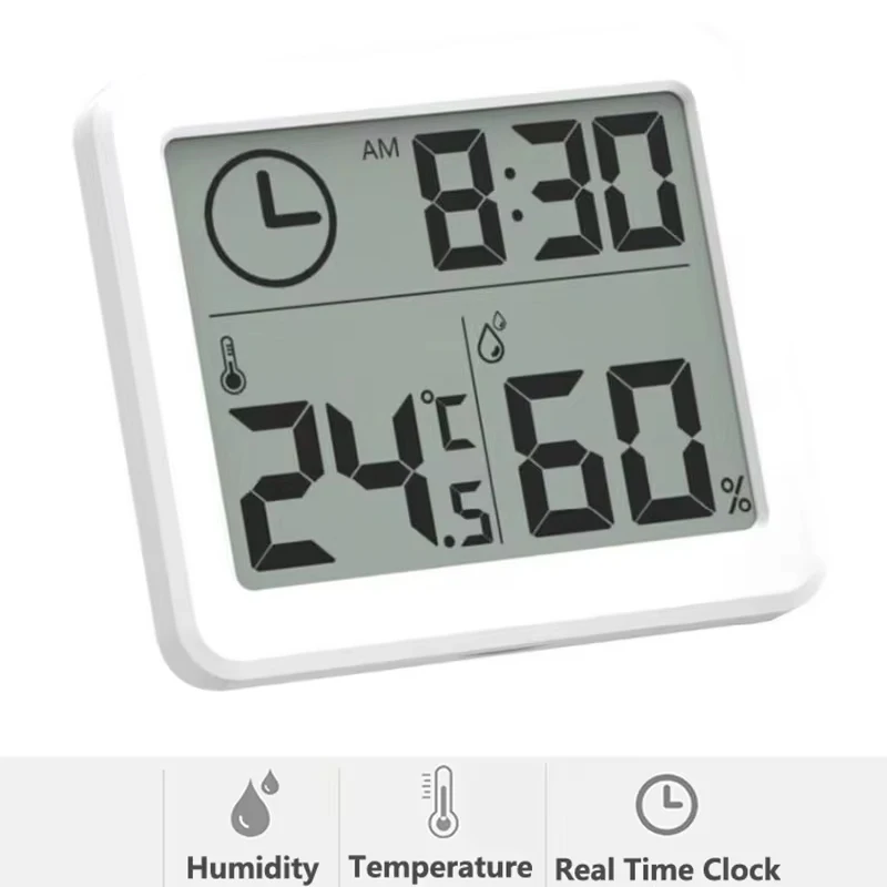 Digital Clock Desk Clock Temperature Humidity Wall Clocks for Home Kitchen Office Desk Decorations Durable low power consumption