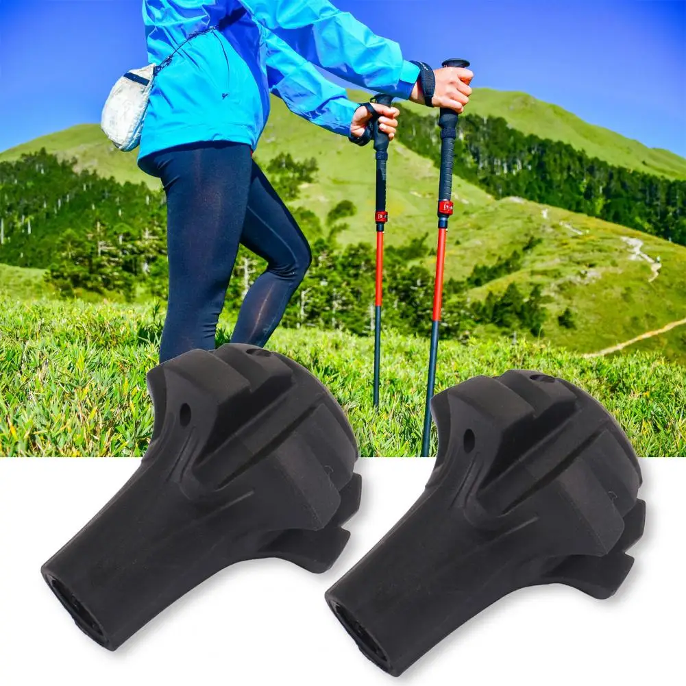 3Pcs Trekking Pole Tip Shock Absorbing Enhanced Stability Climb Replacement Walking Sticks Ends Caps for Outdoor