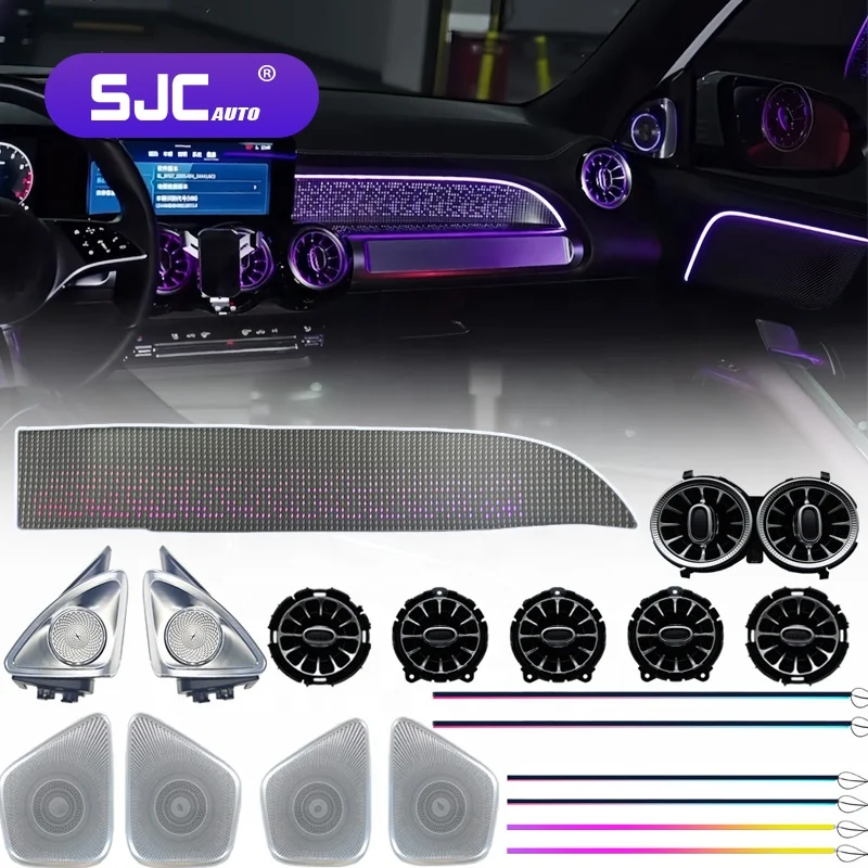 NewSJC Auto Lighting Systems 64-color LED W247 Car Ambient Lighting Kit for Mercedes-Benz GLB 2020-2026 X247 Interior air Vents