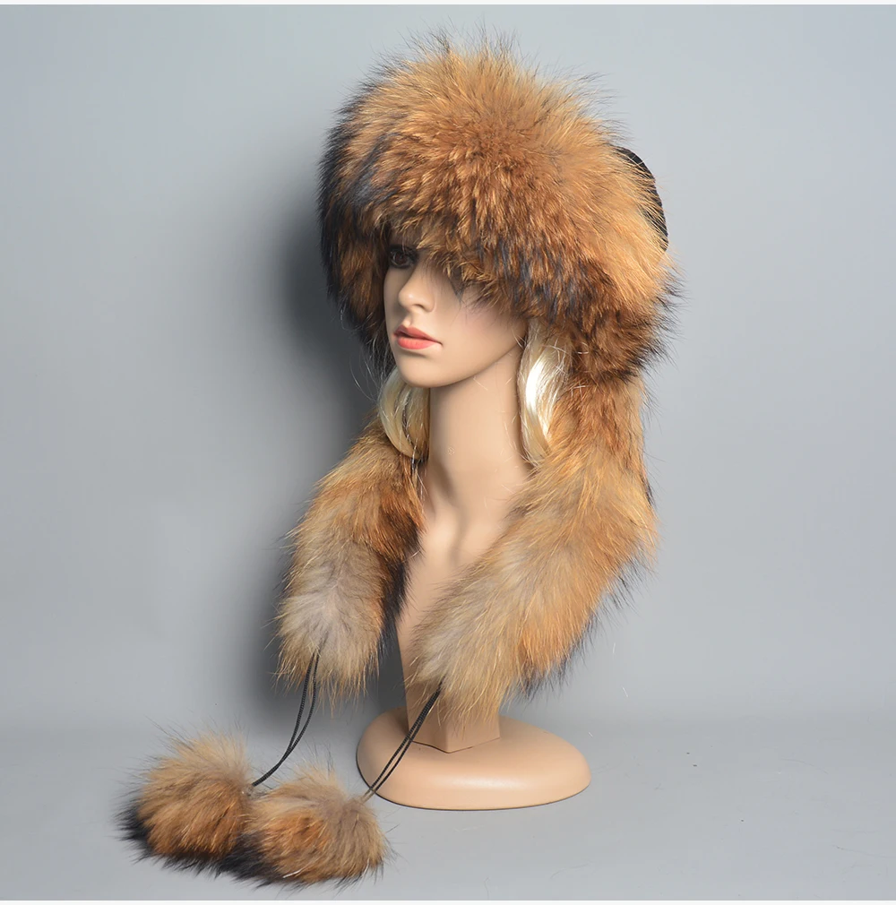 

Real Fox Fur Hat Female Pompom Beanie Hat Natural Raccoon Fur Cap Rex Rabbit Fur Top Fall Beanies for Women Cap Winter Bonnets