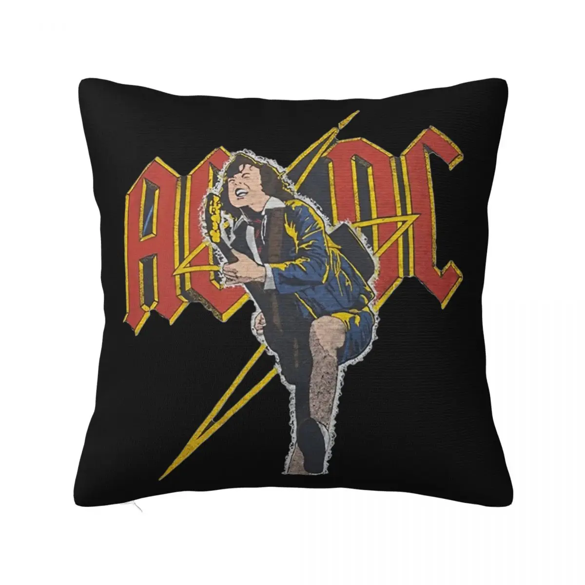 

AC DC Vintage Worn Look Pillowcase Printed Polyester Cushion Cover Decoration Throw Pillow Case Cover Sofa Square 40X40cm