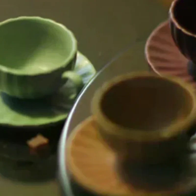3pcs/set 1:12 Dollhouse Mini Coffee Cup Saucer Spoon Model Furniture Accessories For Doll House Decor Toys Gift