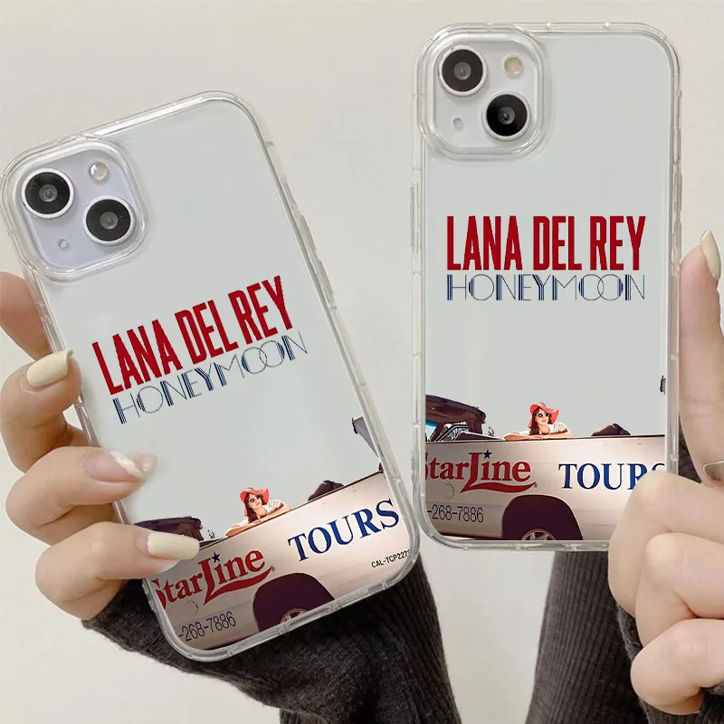 Singer Lana Del Rey Poster Clear Phone Case for iPhone 15 14 13 12 11 Pro Max Case Cover for Christmas Thanksgiving Gift