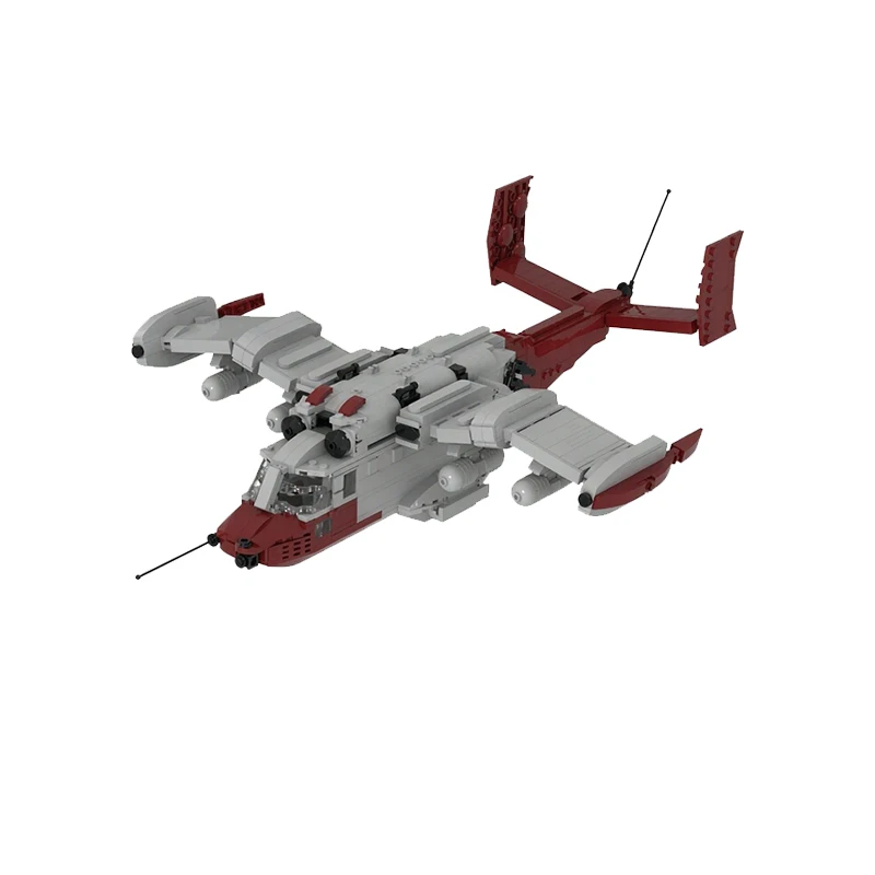QWERT Heavy Support Aircraft Model MOC Building Bricks War Equipment Style Modular Technology Gifts Holiday Assemble Toys Suit