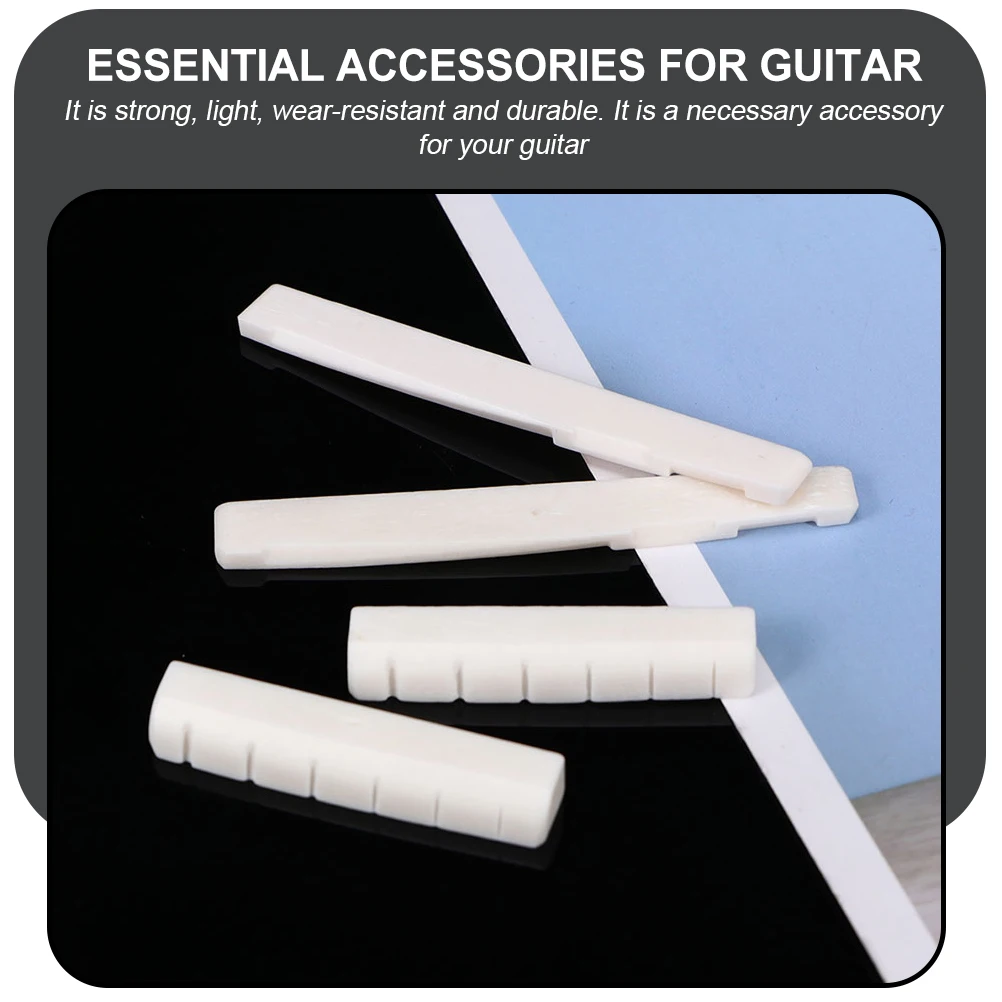 

6pcs Premium Ox Bone String Nuts Durable Guitar Bridge Nut For Acoustic Electric Guitar Tone Enhancement Saddle Support
