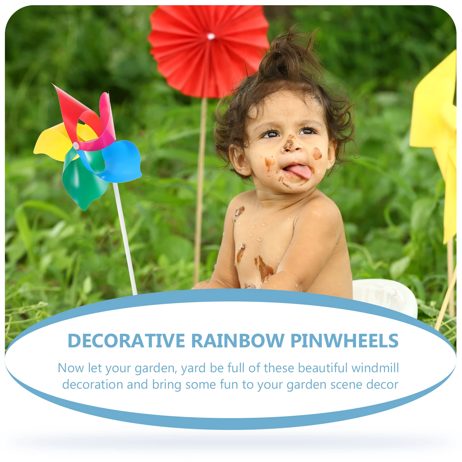 

10pcs Colorful Windmill Handheld Pinwheels Plastic Pvc Outdoor Party Child Windmills Decorative Rainbow Toys Festive Atmosphere