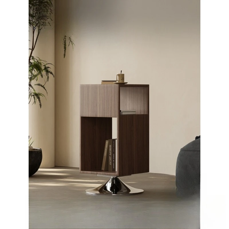 Medieval style rotatable side few black walnut minimalist sofa side cabinet living room 2025 new model