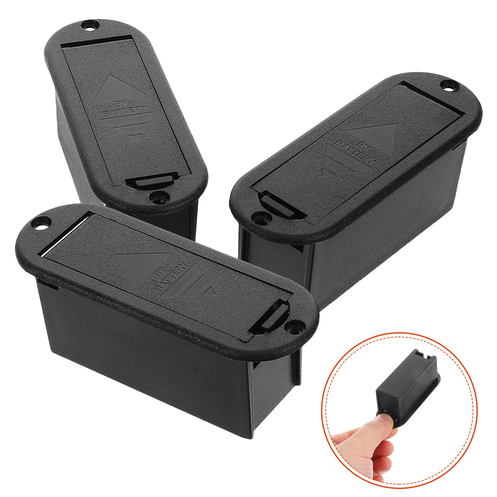 3Pcs Guitar Component Active Pickup Battery Box 9V Battery Protection Install Replacement for Electric Bass Guitar