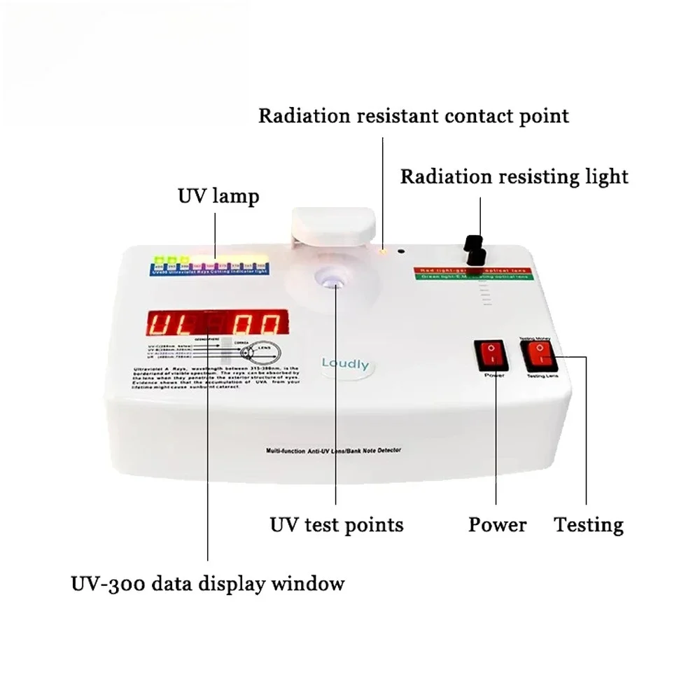 UV-100 Anti-Ultraviolet Multifunctional Sunglasses Tester Optics Instruments for Spectacle Lens and Anti-Radiation Test