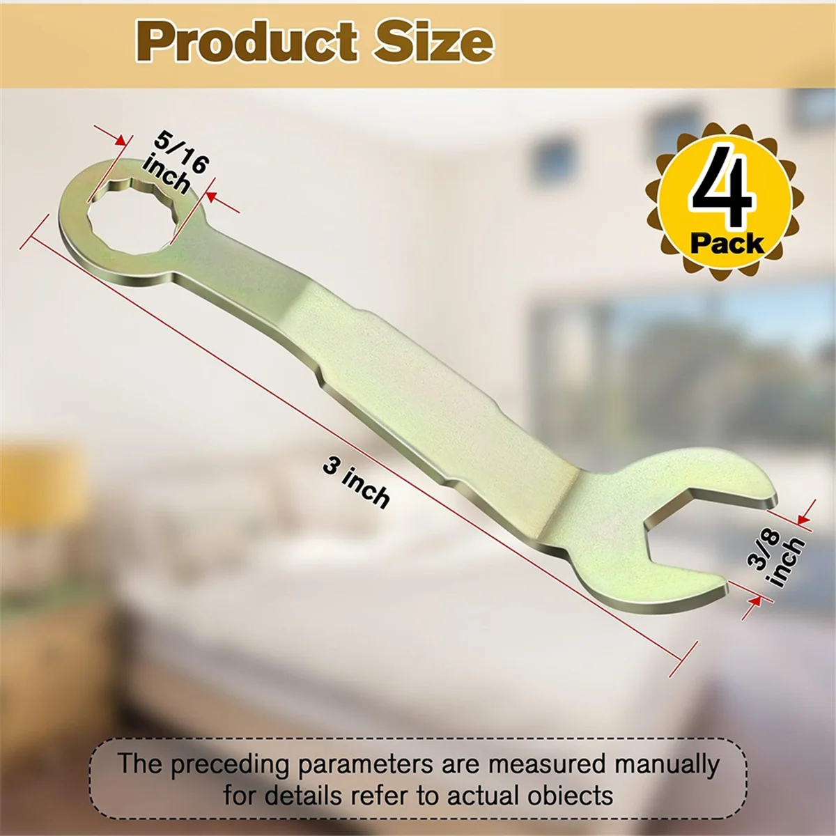 

L33A_4 шт. Поворотный регулировочный ключ для вешалки раздвижной двери, карманный ключ для регулировки двери шкафа, открытый ключ 3/8 дюйма