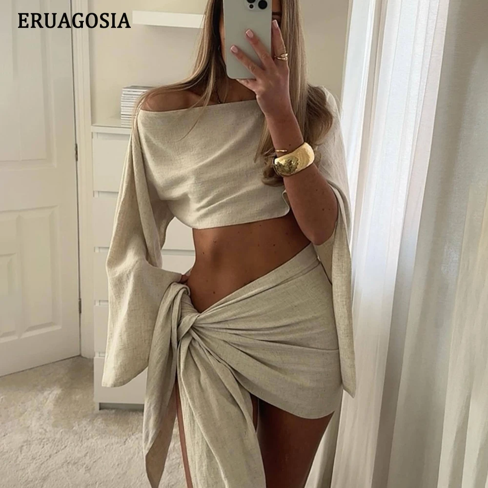 

Сексуальное пляжное платье, пляжная накидка для женщин, купальник 2024, отпускные платья в стиле бохо, пляжная одежда, комплект из двух предметов с открытыми плечами, Playa