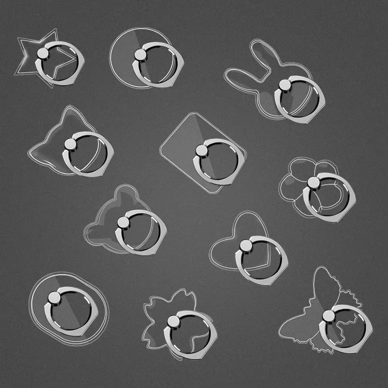 1/4pcs Universal Stent Mobile Phone Holder Stand Finger Ring Magnetic For cute Cell Smart Phone Transparent holder for iphone