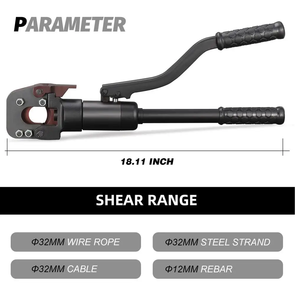 الثقيلة 32 مللي متر كابل هيدروليكي حديد التسليح القاطع الصلب بار القص أداة يدوية 60KN قطع عززت الخرسانة/سلك تانغ رئيس