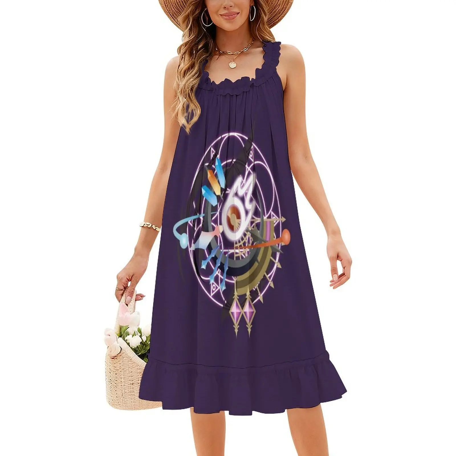 Ffxiv أسود ماج وظيفة حصيرة الأزهار سموك فستان للنساء الربيع الصيف فستان كاجوال للحزب Ffxiv فاينل فانتسي Xiv النهائي