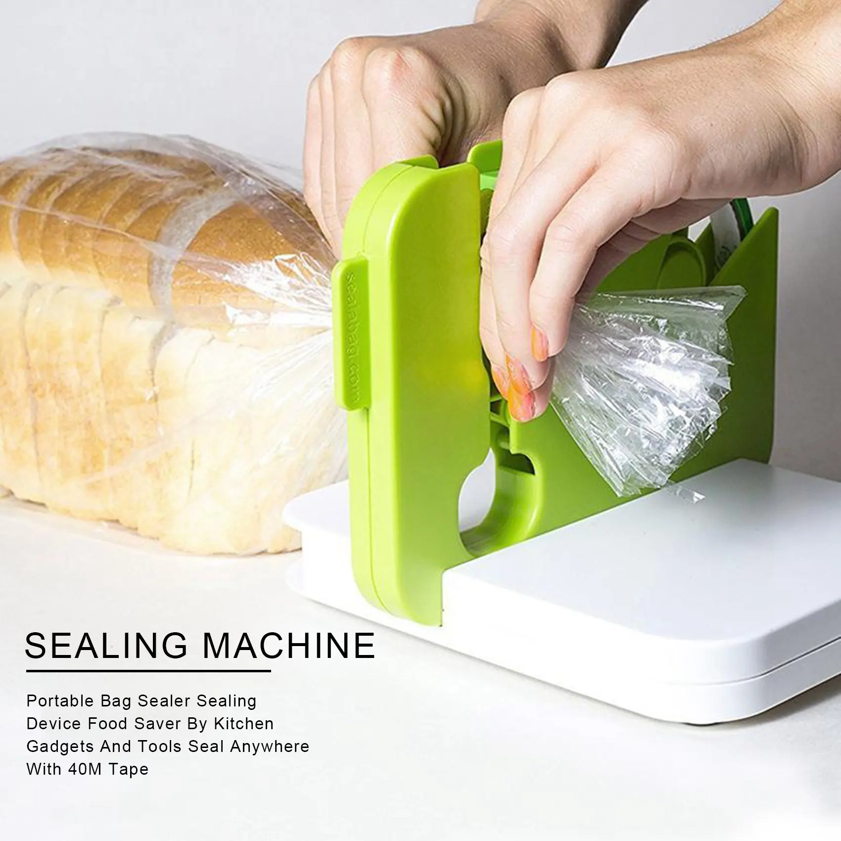 Portable Bag Sealer Sealing Device Food Saver By Kitchen Gadgets And Tools Seal Anywhere With 40M Tape