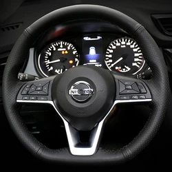 Custom Car Steering Wheel Braid Cover 100% Fit For Nissan X-Trail Qashqai March Serena Micra Kicks 2017-2019 Altima Teana 2019