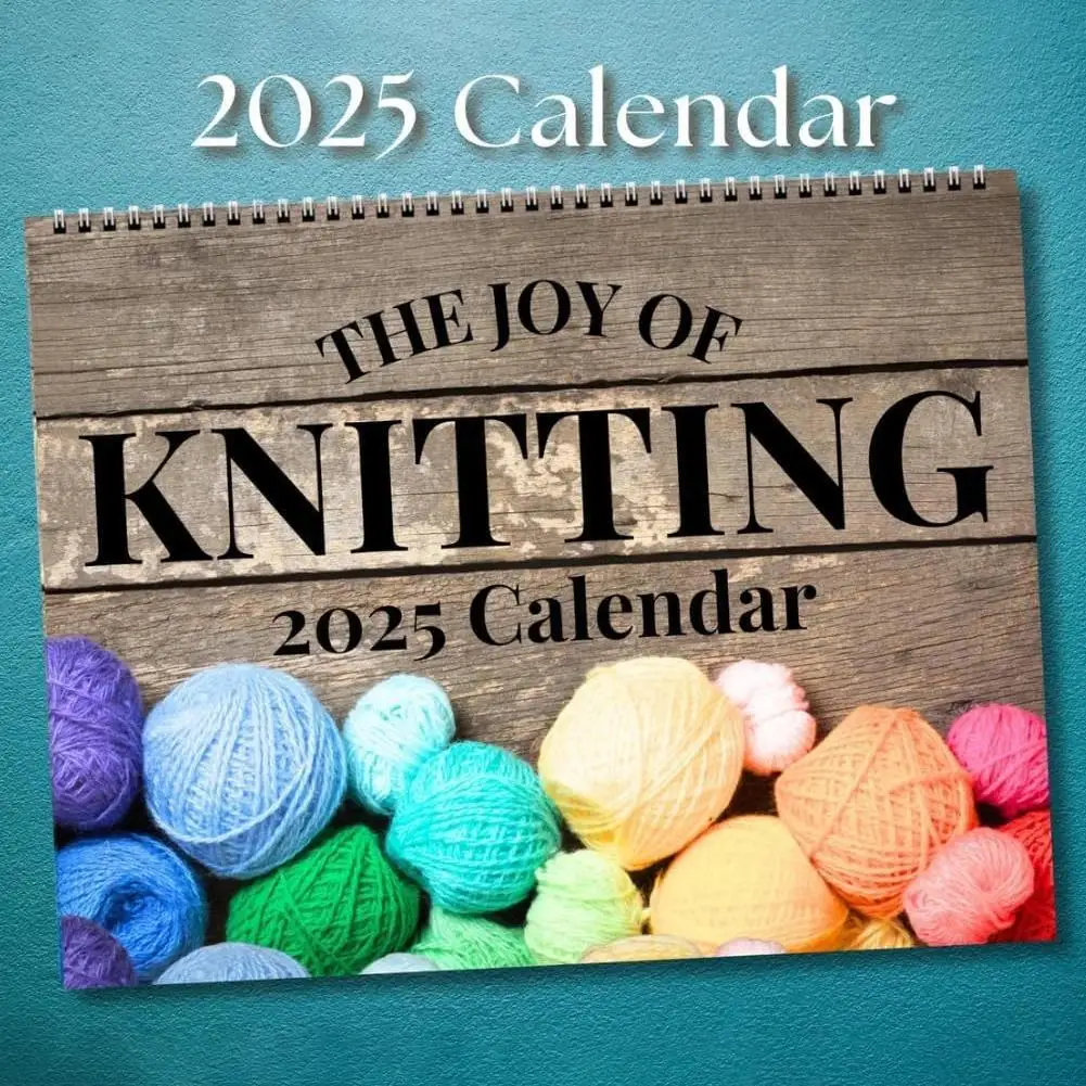 2025 Yearly Desk Calendar Knitting Monthly Planner Calendar Tabletop Decor Calendar Tabletop Monthly Calendar For To-do List