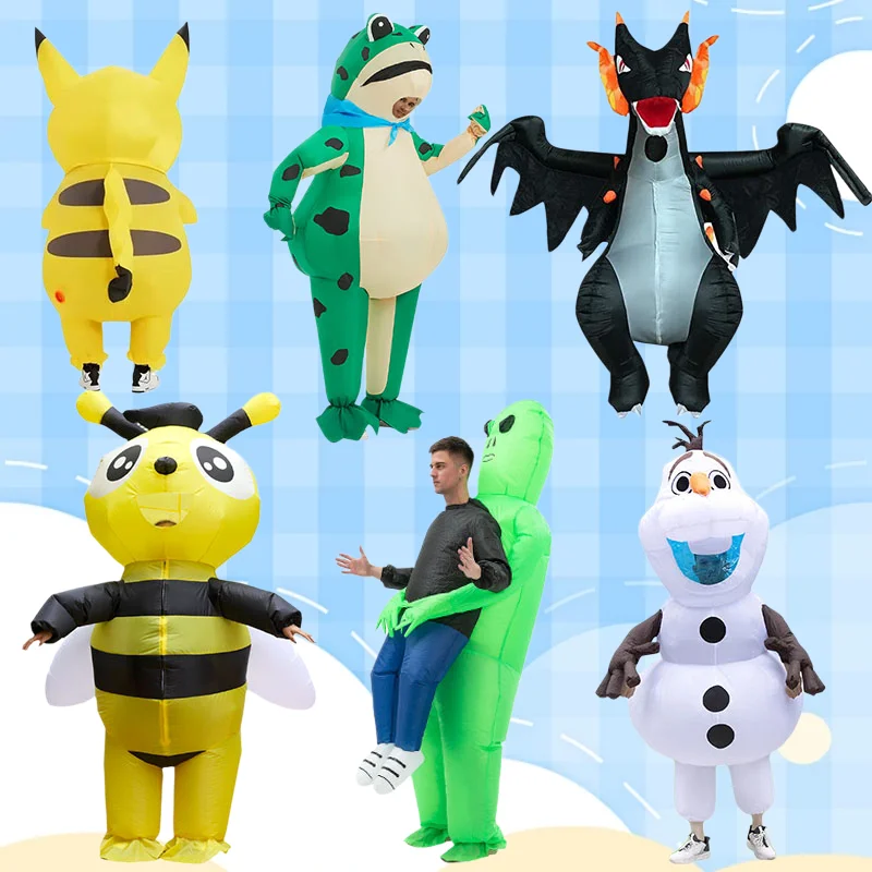 

Adult Inflatable Costume Flame Dragon Gorgeous Halloween Mascot Inflatable Cosplay Costume Festival Stage Party Costume