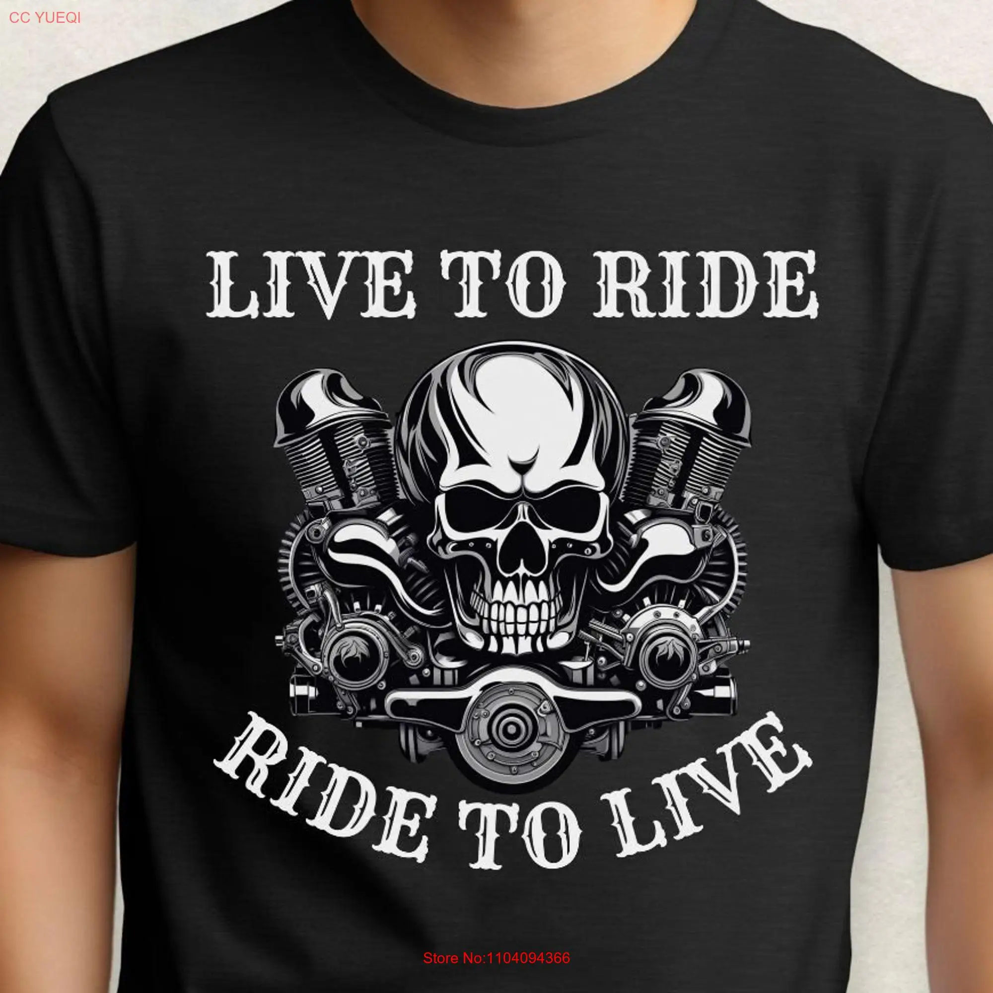 Live To Ride Motorcycle T Shirt Mens Biker Birthday Funny Husband For Dad long or short sleeves