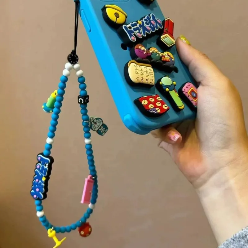 

New Doraemon Cell Phone Chain Pendant Lanyard Cartoon Bag Keyring Portable Wrist Strap Camera Pendant Anti-lost Key Chain Gift