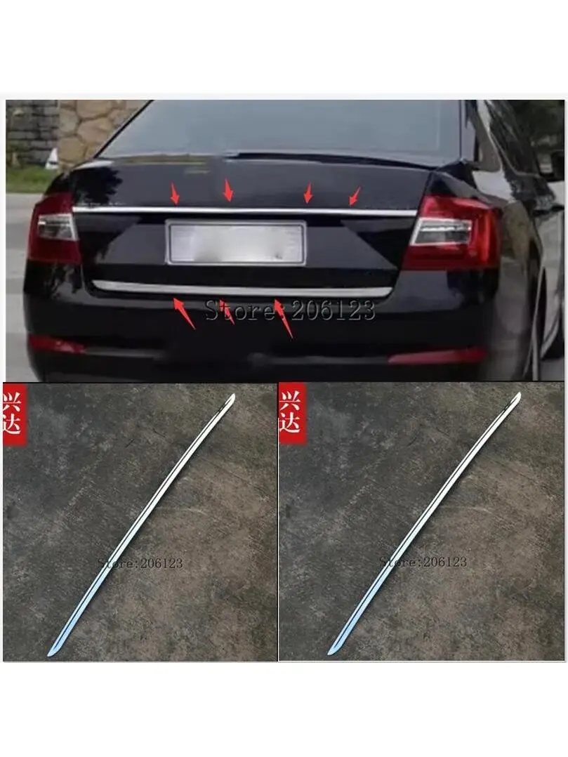 Nadające się do 2014-2017 dla skoda Octavia A7 CHROME na tylny bagażnik drzwi bagażnika pokrywa wykończenia tylnej klapy formowanie ozdobne taśmy akcesoria — zdjęcie 2