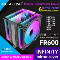 Metalfish FR600 CPU enfriador de aire 6 tubos de calor ARGB PWM 12cm ventilador 153mm de altura para 1851/1700/1200/115X/AM5/AM4/2011/X79/X99