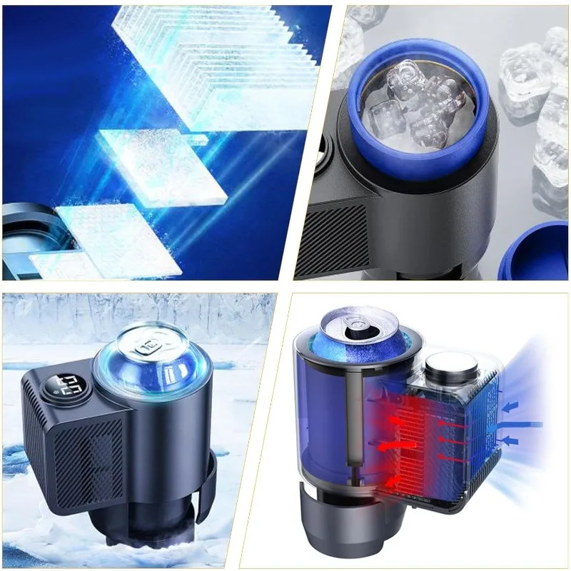 الذكية 2In1 سيارة التدفئة كوب للتبريد 12 فولت عرض درجة الحرارة للسيارة والمنزل شرب يمكن حامل الكأس المشروبات التدفئة كوب التبريد #4