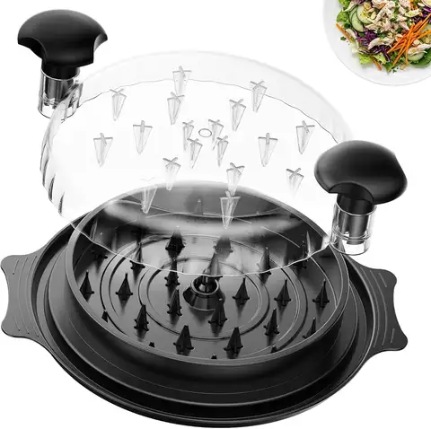 10' Chicken Shredder with Tray, Large Meat Shredder Tool Twist with Brush,BPA Free Meat Grinder, Visible Chicken Shredder Machin