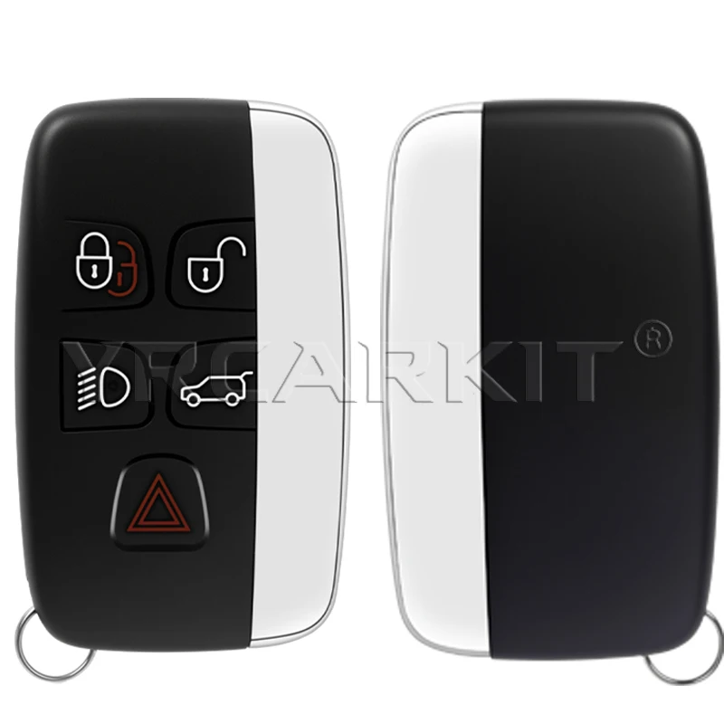 YRCARKIT 5‑Button Car Key Fob Shell For Land Rover LR4 For Range Rover Sport Evoque For Jaguar XJ XJL Replacement Housing Cover