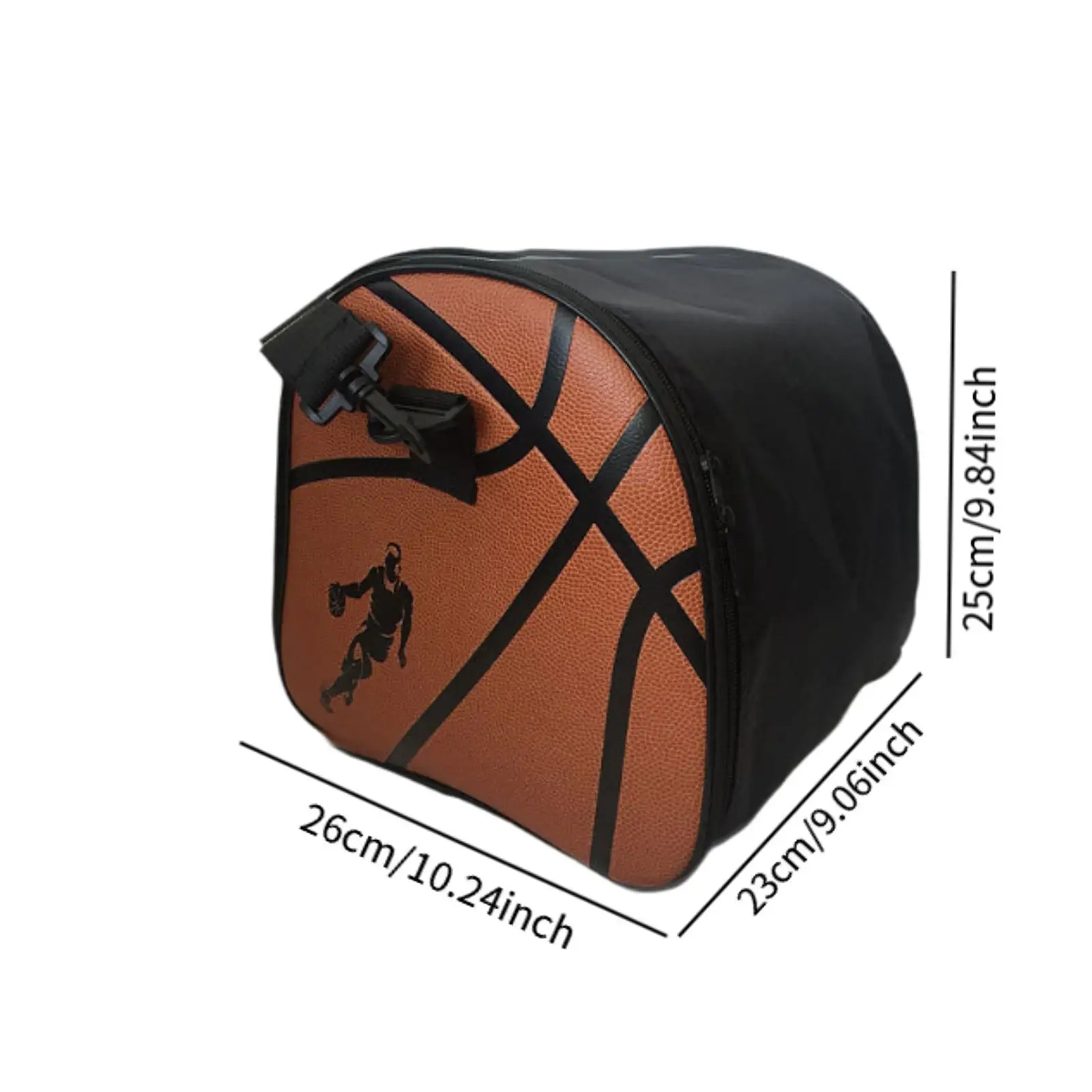 Bolsa de ombro de basquete organizador de vôlei crossbody transportando couro do plutônio transporte fechamento com zíper na moda saco de armazenamento de futebol