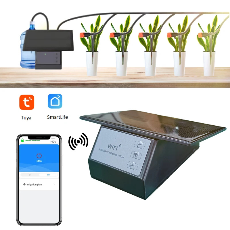 

Household WIFI Solar Automatic Irrigation TImer Kit Tuya App Remote Control Watering Tool For Garden Balconi