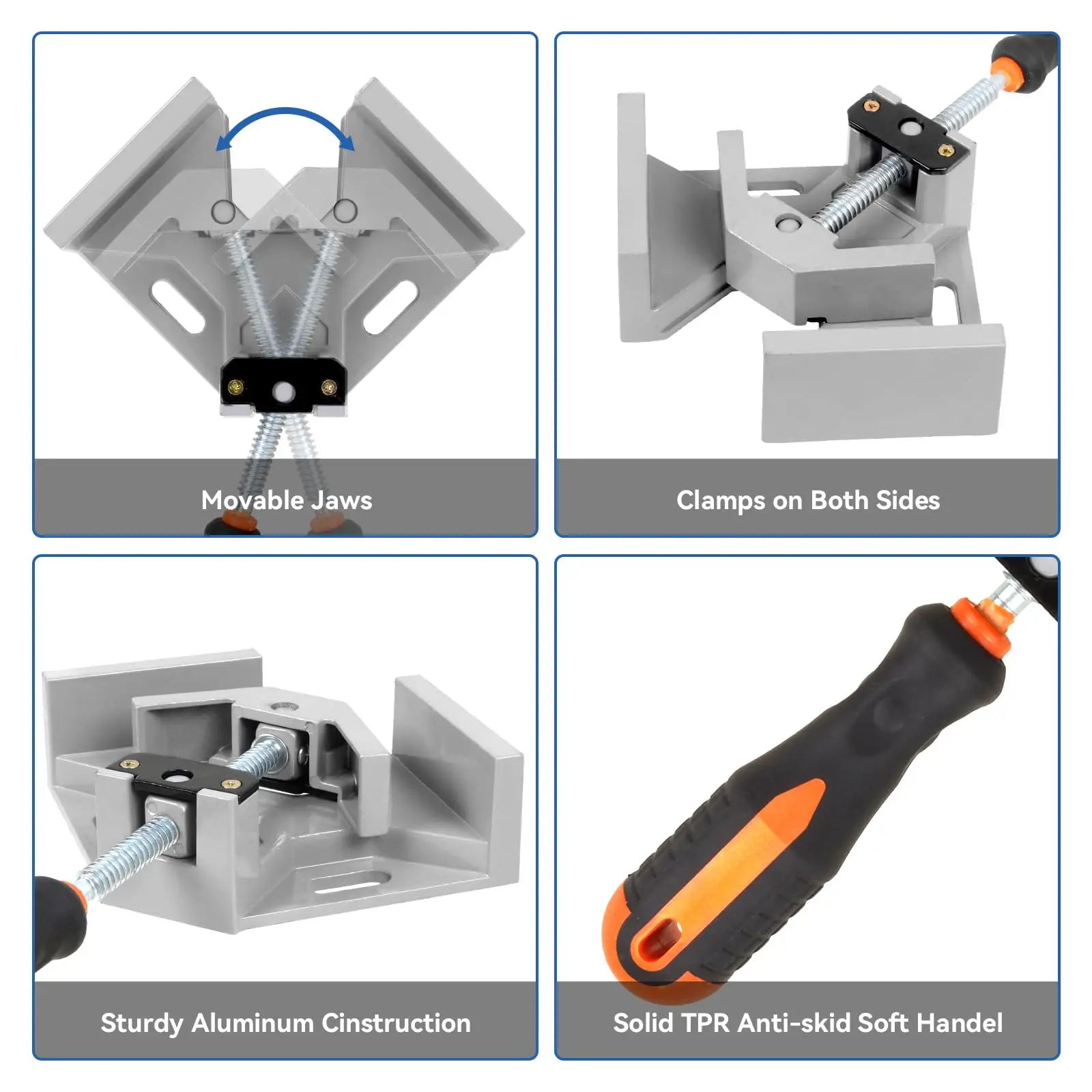 مشبك متعدد الوظائف بزاوية 90 درجة - أداة زاوية قائمة من الألومنيوم للاستخدام بنفسك وأشغال المعادن، مشبك ضغط سهل #3
