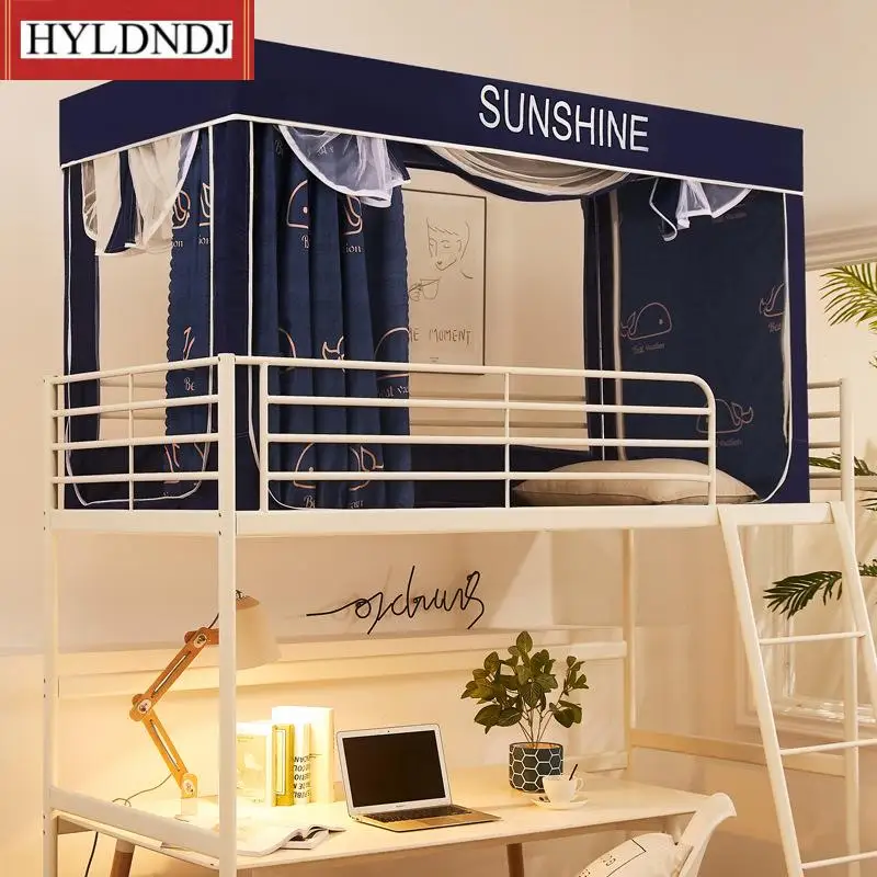 New Korean Student Dormitory Blackout Bed Curtain Mosquito Net with Frame Bed Curtains Anti-Mosquito Canopy Bed Tent for Doors