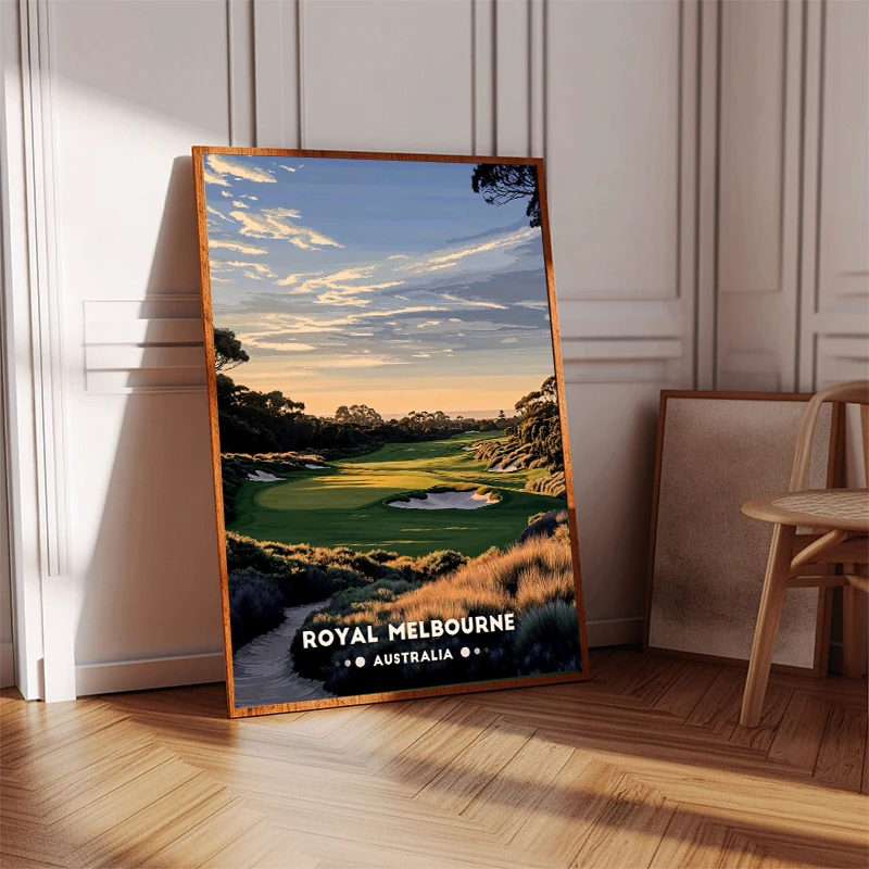 Scotland New Zealand Golf Course Nordic Minimalist Sport Travel Landscape Poster Canvas Painting Print Wall Art Home Decor