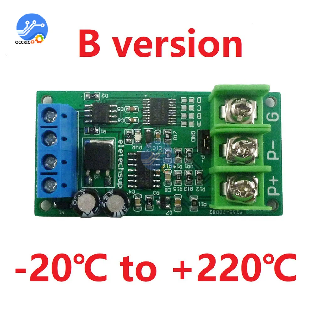Sensor de temperatura do conversor rs485 modbus rtu da rtd da c.c. 12v pt100