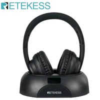 RETEKESS TA006 auriculares inalámbricos para ver televisión auriculares inalámbricos recargables con transmisor soporte fibra Coaxial 3,5 AUX RCA