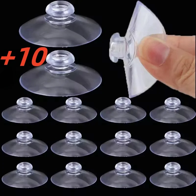 Ventosa redonda forte com cabeça de cogumelo, ventosa transparente de pvc forte para armazenamento de porta de parede de banheiro de vidro de carro perfurado com 10 peças