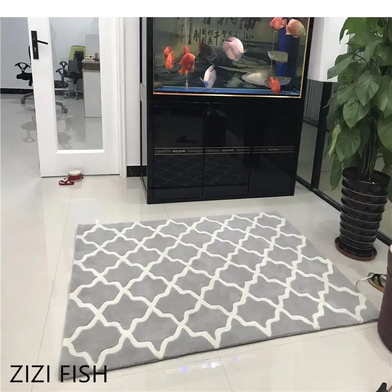 Fashion Gray Pattern Thicken Acrylic Living room Great carpet rug Bedroom Bedside home prayer mat Can be customized