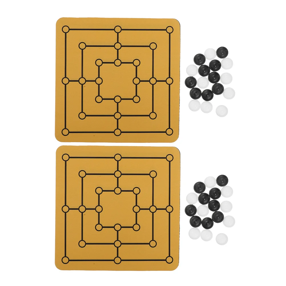 

2Set Nine Men's Morris Pieces Set Brain Teaser Game for Strategic Planning Skill Building Family Holiday