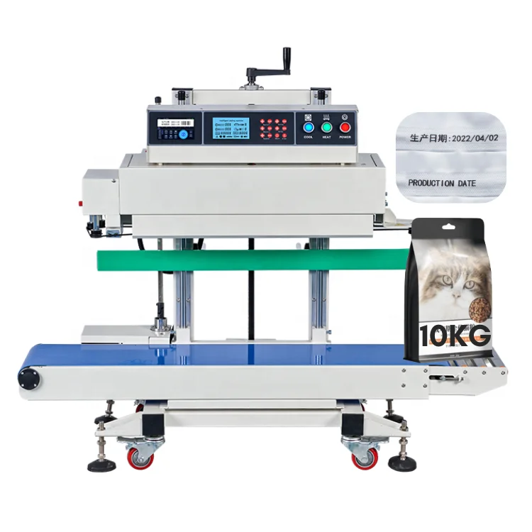 TEPPS 280MBP Smart Vertical Continuous Heat Sealing Machine Date Code Sealer For M-Fold Foil Pouch Film Gear Bearing Chemical