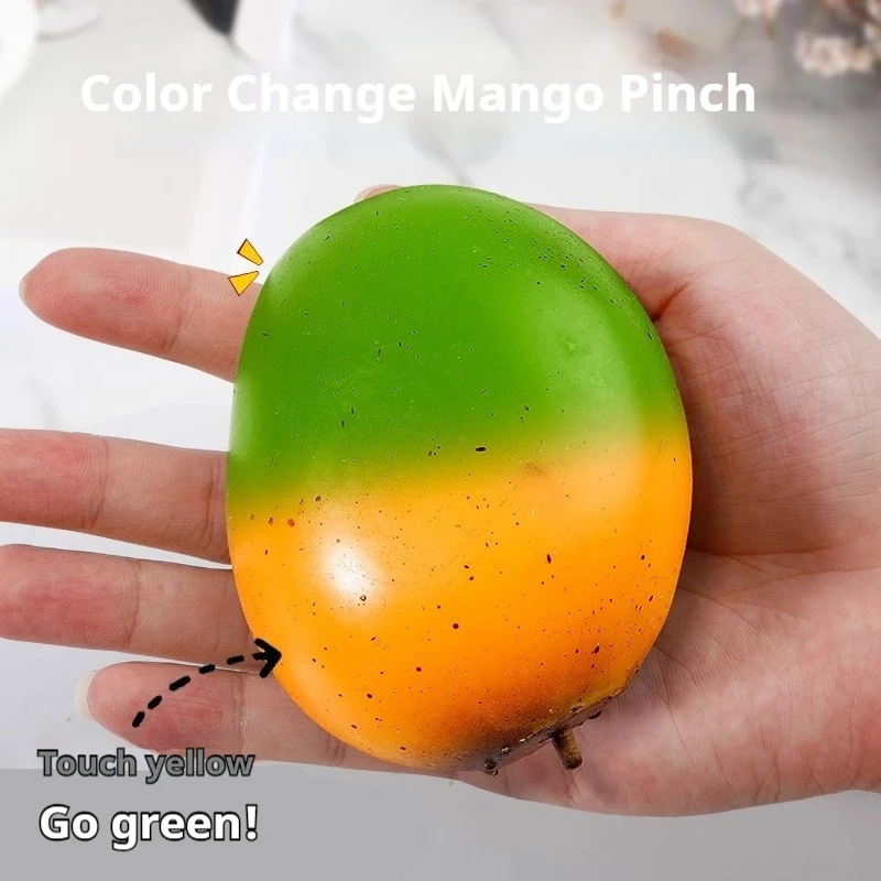 1pcs Stress Relieving Toys Color Changing Mango Mochi Pinching Toy Slow Rebound Creative Unique Childrens Surpris Birthday Gift