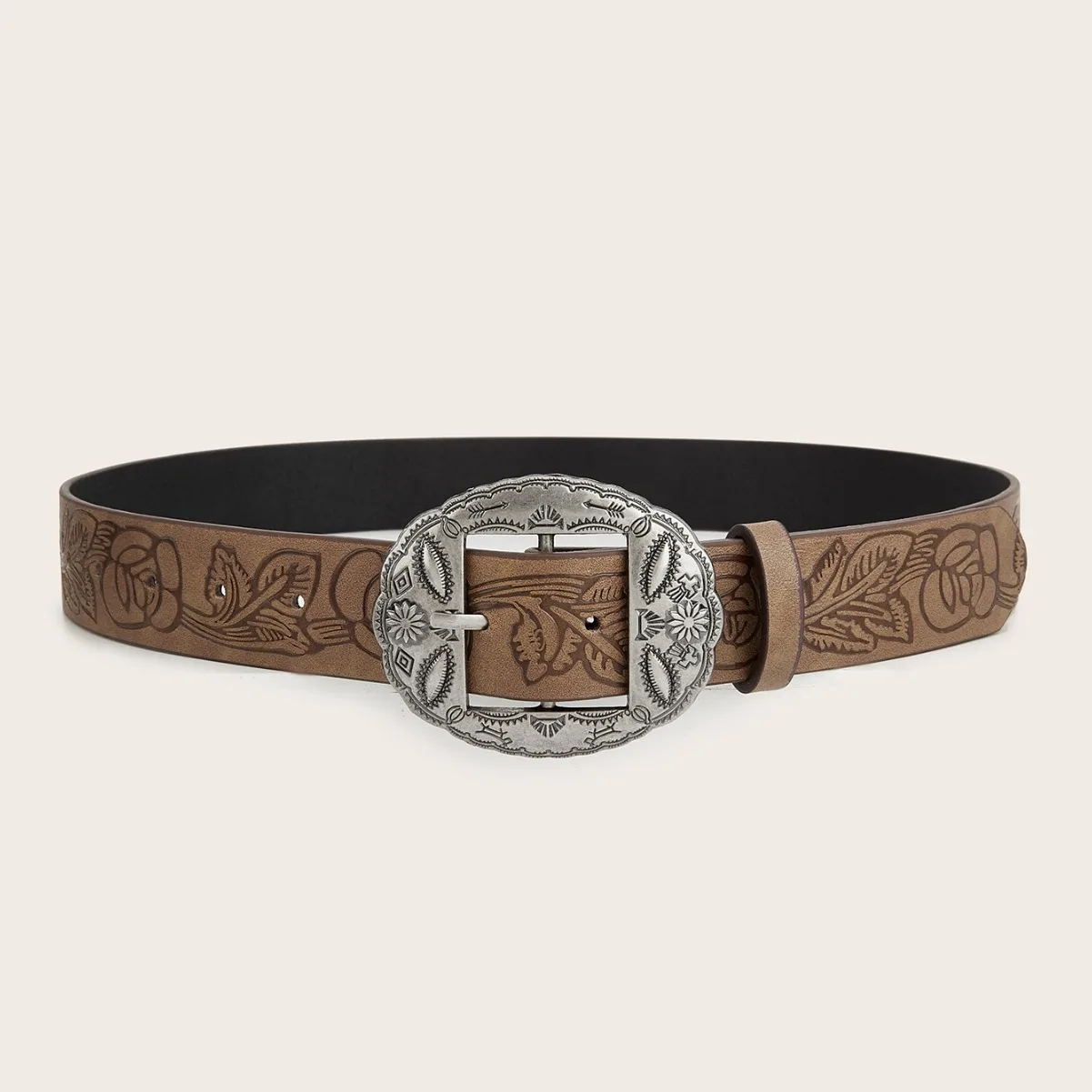 New Ethnic Style Belt Brown Gothic Vintage Retro Y2K Belt Grunge Belt for Women's Lady Luxury Designer Jeans Dress Accessories