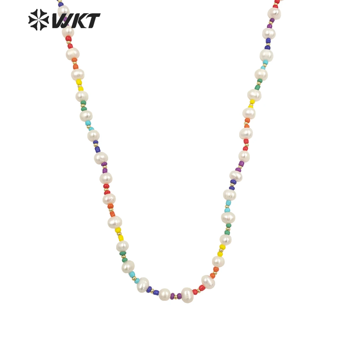 

WT-JN204 Wholesale Hand Made Colorful Ceramic Pearl Beads Necklace 16 Inch Long Friend Birthday Gift Decorative