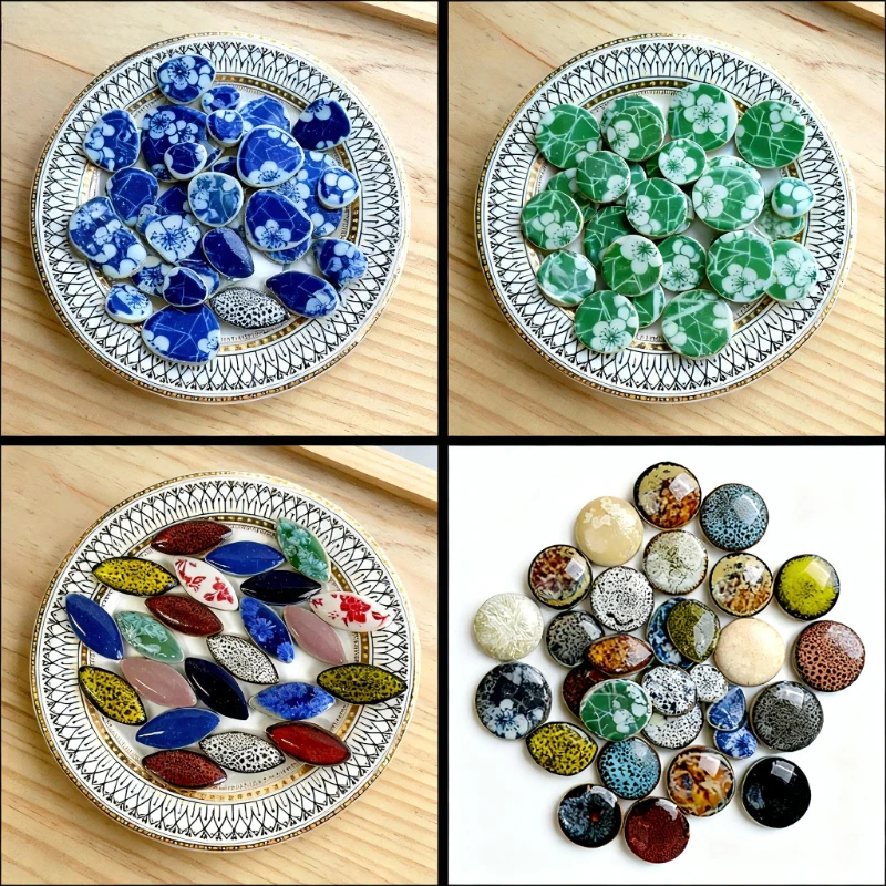 Ceramic Tile Blank - กระเบื้องโมเสคเซรามิก DIY 100 กรัม กระจกเงา งานฝีมือทำมือ