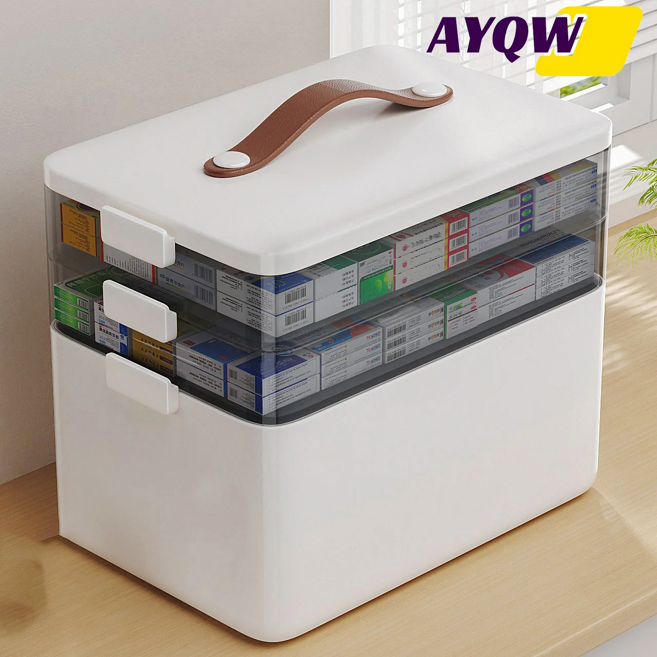 

Прочный портативный трехслойный ящик для хранения большой вместимости, многослойный ящик для хранения для дома и путешествий, прозрачный ящик для хранения - легко чистится, подходит для организации хранения лекарств, канцелярских принадлежностей, швейных 