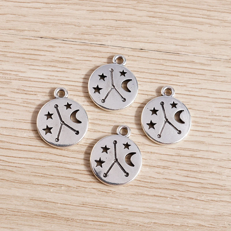 Tusember 20 Stück 17*14mm Legierungs-Sternzeichen-Anhänger Metall-Konstellationsanhänger für DIY Handgemachte Schmuckherstellung Zubehör – Detail 5
