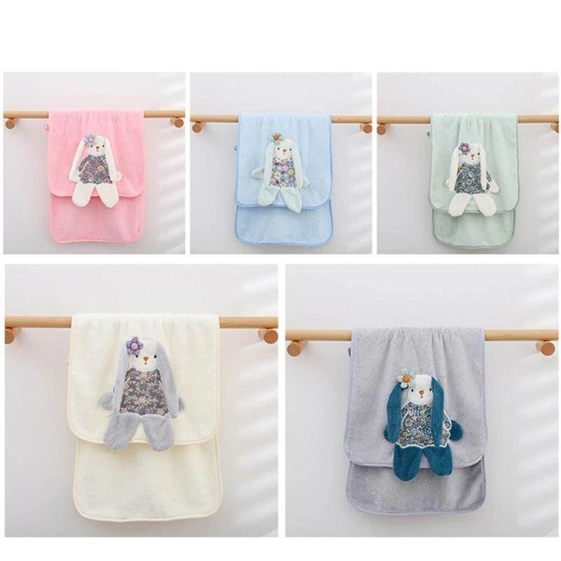 J15U 2 Pcs/Set Baby Infants Soft Coral Fleece Face Towel Bath Towel Receiving Blanket